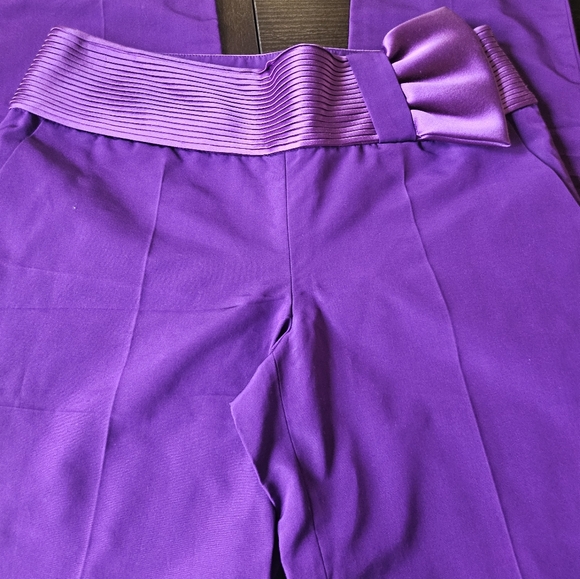 Vtg Violet Tuxedo Waist Trouser Pants Escada Deadstock Romeo Sleeve Sweater Set - Picture 9 of 13